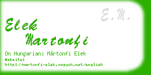 elek martonfi business card