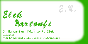 elek martonfi business card